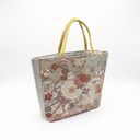 Ethereal Weave obi handbag made from a vintage Japanese obi, with a taiko drum, clouds and chrysanthemums, view 5