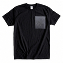 Oshima Thread Kimono Pocket T-Shirt with a pocket of vintage Oshima tsumugi silk, with a soft fan motif on rich dark brown, view 2