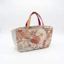 Opulent Brocade obi handbag made from a vintage Japanese obi, with a taiko drum, clouds and chrysanthemums, view 5