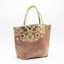 Golden Elegance obi handbag made from a vintage Japanese obi, with a large gold and blue-green flower medallion, view 5