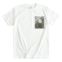 Kyoto Mood Kimono Pocket T-Shirt with a pocket of vintage kimono silk, with a charcoal kanoko fawn-spot pattern, view 6