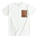 Eternal Fabric Kimono Pocket T-Shirt with a pocket of vintage kimono silk, with four-season flowers on warm brown bands, view 6