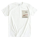 Crafted Silence Kimono Pocket T-Shirt with a pocket of vintage kimono silk, with noshi celebration ribbons of tiny blossoms, view 6