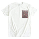 Hana Echo Ed. 04 Kimono Pocket T-Shirt with a pocket of vintage kimono silk, with a rose, plum and amber peony arabesque, view 3