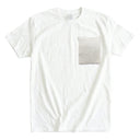 Sacred Silk Kimono Pocket T-Shirt with a pocket of a vintage shiro-muku wedding kimono, woven with a Heian court carriage wheel, view 3