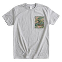 Old Town Ed. 01 Kimono Pocket T-Shirt with a pocket of vintage kimono silk in a yosegire patchwork of blossoms and checks, view 5