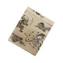 Beige Fujin & Raijin Ed. 01 Kimono Pocket T-Shirt with a pocket of vintage Nishijin-ori kimono silk, with the wind god Fujin and thunder god Raijin among clouds