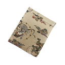 Beige Fujin & Raijin Ed. 04 Kimono Pocket T-Shirt with a pocket of vintage Nishijin-ori kimono silk, with the wind god Fujin and thunder god Raijin among clouds