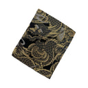 Black & Gold Dragon Ed. 01 Kimono Pocket T-Shirt with a pocket of vintage Nishijin-ori kimono silk, with a coiling gold dragon on black