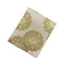 Gold Chrysanthemum Vine Ed. 03 Kimono Pocket T-Shirt with a pocket of vintage Nishijin-ori kimono silk, with golden chrysanthemums and scrolling vines