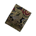 Gold Dragon & Clouds Ed. 01 Kimono Pocket T-Shirt with a pocket of vintage Nishijin-ori kimono silk, with a gold dragon among red and green swirling clouds
