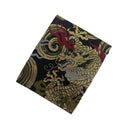 Gold Dragon & Clouds Ed. 02 Kimono Pocket T-Shirt with a pocket of vintage Nishijin-ori kimono silk, with a gold dragon among red and green swirling clouds