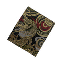 Gold Dragon & Clouds Ed. 03 Kimono Pocket T-Shirt with a pocket of vintage Nishijin-ori kimono silk, with a gold dragon among red and green swirling clouds