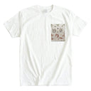Ivory Four Guardian Beasts Ed. 03 Kimono Pocket T-Shirt with a pocket of vintage Nishijin-ori kimono silk, with the four guardian beasts: tiger, phoenix, tortoise and dragon, view 3