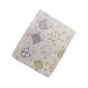 Lavender Neko Cats Ed. 01 Kimono Pocket T-Shirt with a pocket of vintage Nishijin-ori kimono silk, with patterned cat faces and golden paw prints