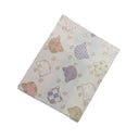 Lavender Neko Cats Ed. 03 Kimono Pocket T-Shirt with a pocket of vintage Nishijin-ori kimono silk, with patterned cat faces and golden paw prints