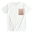 Pink Lucky Treasures Ed. 02 Kimono Pocket T-Shirt with a pocket of vintage Nishijin-ori kimono silk, with lucky treasures, fans and plum blossoms on pink, view 3