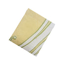 Golden Autumn Kimono Pocket T-Shirt with a pocket of vintage kimono silk in a green and gold ryusui flowing-water pattern