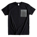 Heritage Oshima Ed. 01 Kimono Pocket T-Shirt with a pocket of vintage Oshima tsumugi silk, with a soft fan motif on rich dark brown, view 2