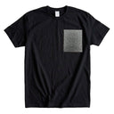 Oshima Black Kimono Pocket T-Shirt with a pocket of vintage Oshima tsumugi silk in a taupe weave flecked with pale blue, view 2
