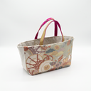 Opulent Brocade obi handbag made from a vintage Japanese obi, with a taiko drum, clouds and chrysanthemums, view 4