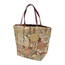 Bamboo Harmony obi bag made from a vintage Japanese obi, with bamboo, pine and plum blossoms and golden chrysanthemums, view 3