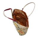 Bamboo Harmony obi bag made from a vintage Japanese obi, with bamboo, pine and plum blossoms and golden chrysanthemums, view 5