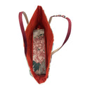 Crest Collage obi bag made from a vintage Japanese obi, with scattered crests, plum blossoms, pine roundels and zigzag panels, view 6