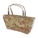 Golden Grove obi bag made from a vintage Japanese obi, with stylized pines, bamboo, plum blossoms and chrysanthemums
