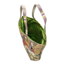 Golden Phoenix obi bag made from a vintage Japanese obi, with a golden phoenix among peonies and chrysanthemums, view 5
