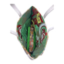 Ochre Butterfly obi bag made from a vintage Japanese obi, with large chrysanthemums and butterflies among small flowers on ochre, view 6