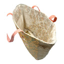 Olive Medallion obi bag made from a vintage Japanese obi, with large flower medallions over gold scrolls between olive diamond panels, view 5